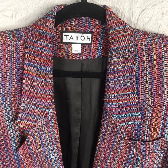 Taboh Blazer Womens Small Silk Textured Woven Single Button Jacket Made in USA - Picture 9 of 15